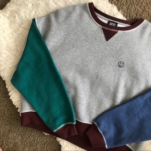 BDG smile colorblock pullover sweatshirt